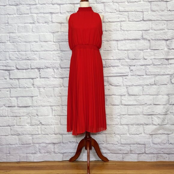 Sam Edelman Scarlet Pleated Sleeveless Midi Dress - Picture 1 of 6